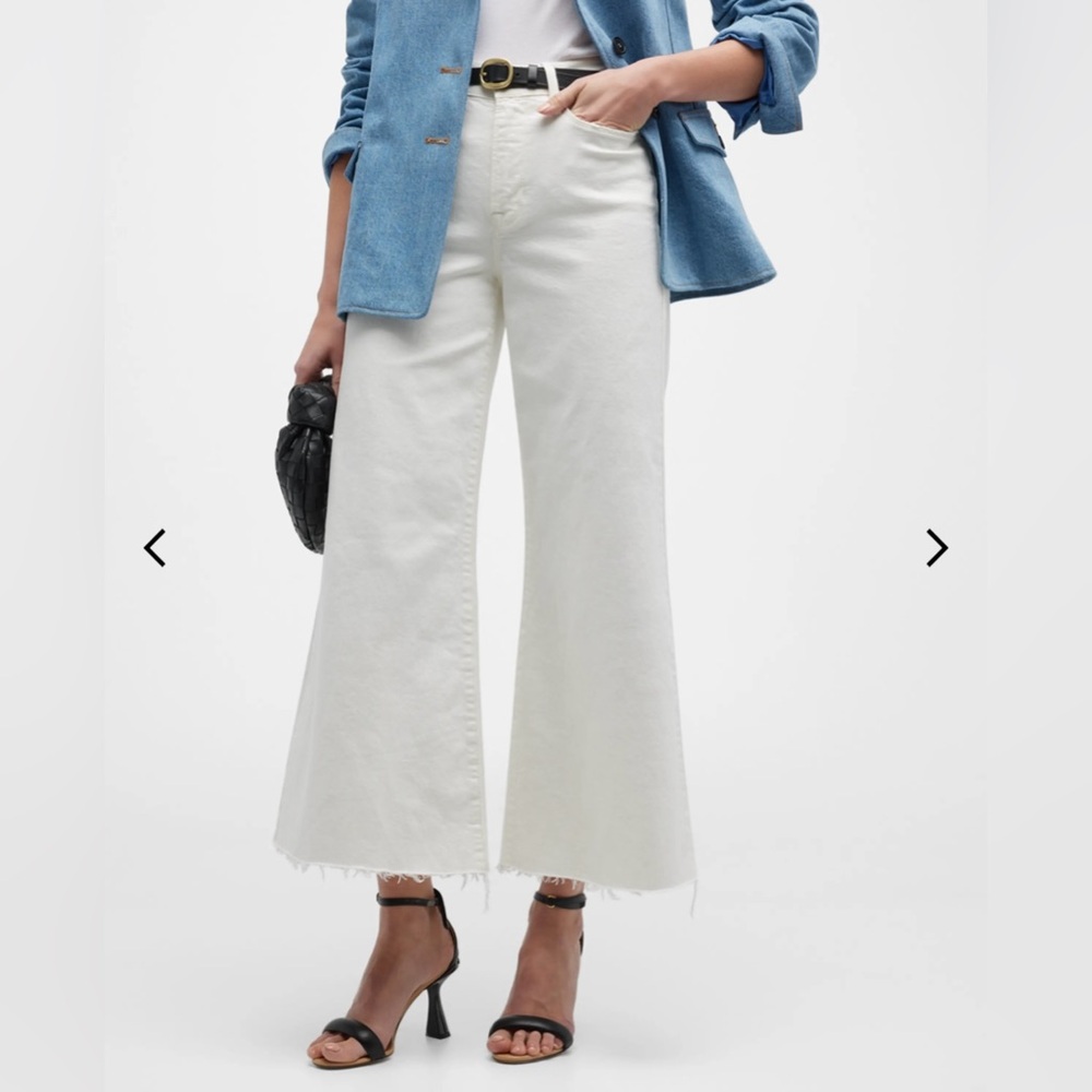 Frame Le Palazzo Crop Jean, Wide Leg in White, Size 27